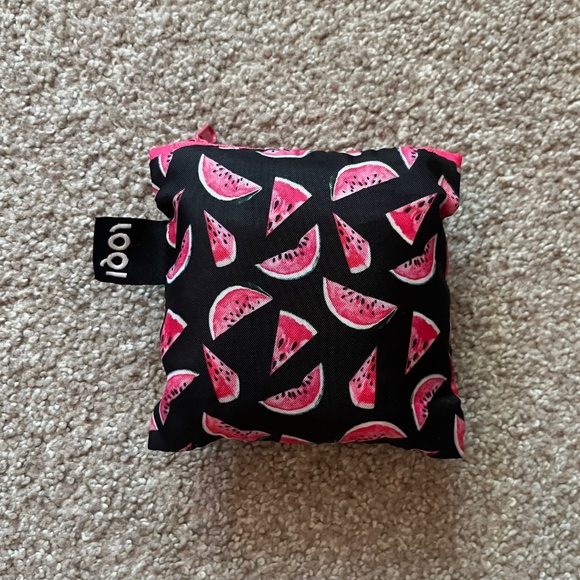 LOQI Watermelon Reusable Foldable Fabric Bag with Zip Pocket - Picture 1 of 4